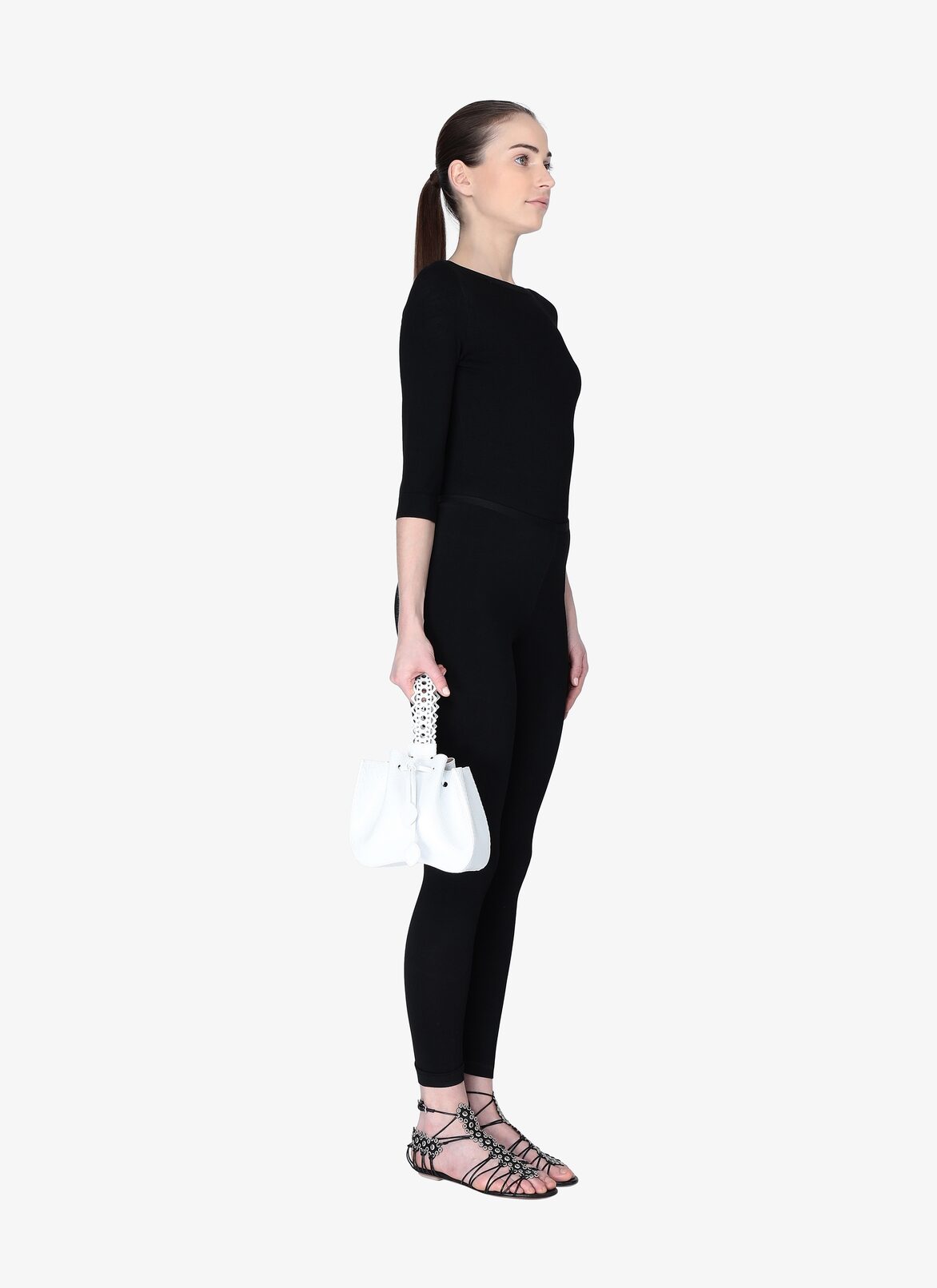 ROSEMARIE PYTHON +VIENNE STRAP OPTICAL WHITE ALAÏA WHITE  ROSEMARIE PYTHON +VIENNE STRAP OPTICAL WHITE